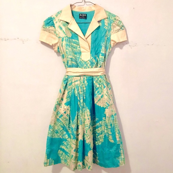 BCBG Paris Dresses & Skirts - **SOLD** Vintage inspired dress with tie belt